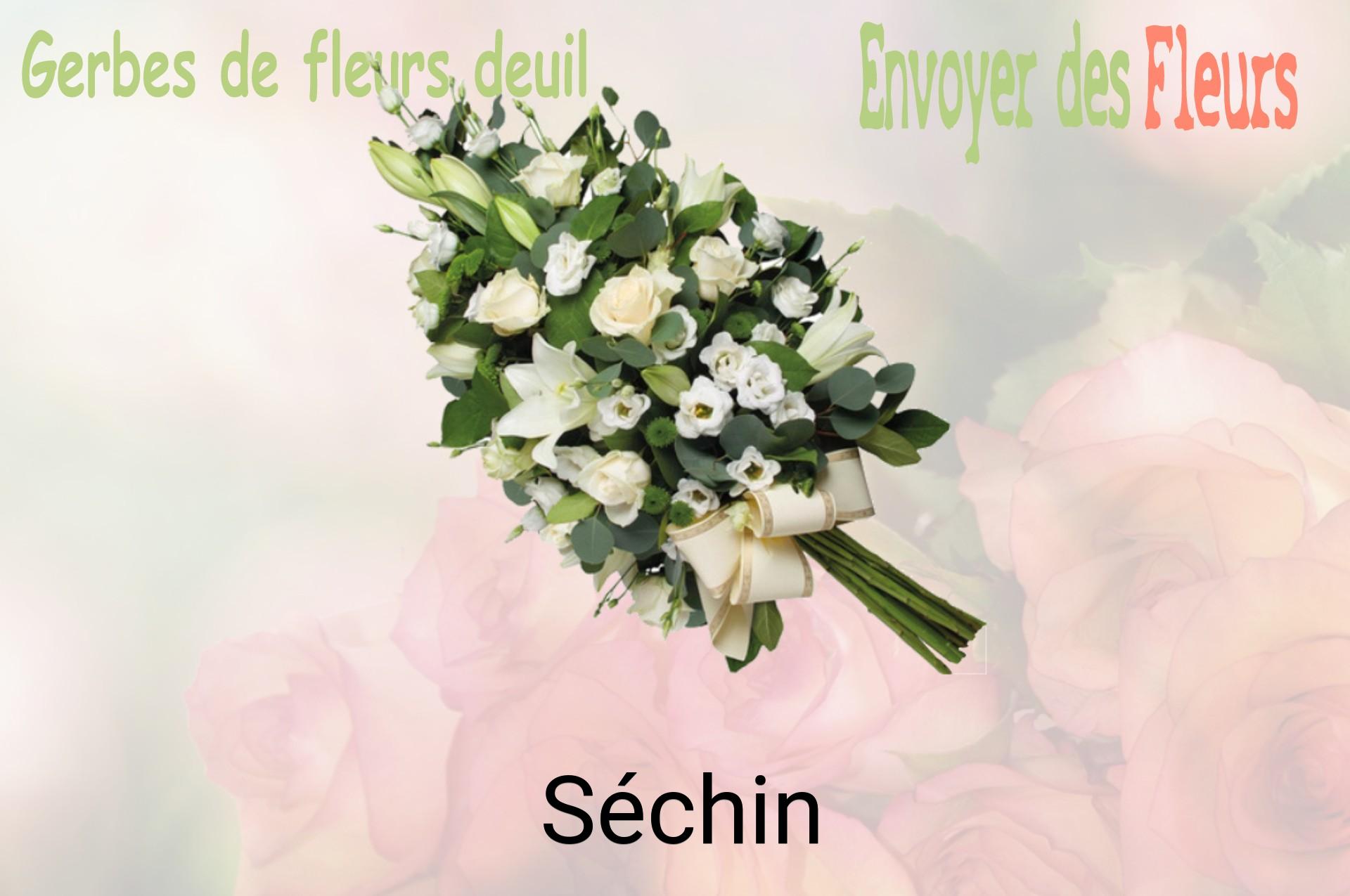 Gerbe de fleurs de deuil livrée à Séchin
